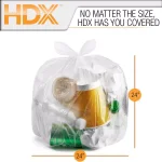 HDX 10 Gallon Clear Waste Liner Trash Bags, 0.31 Mil High-Density Polyethylene, 500-Count thumbnail 4