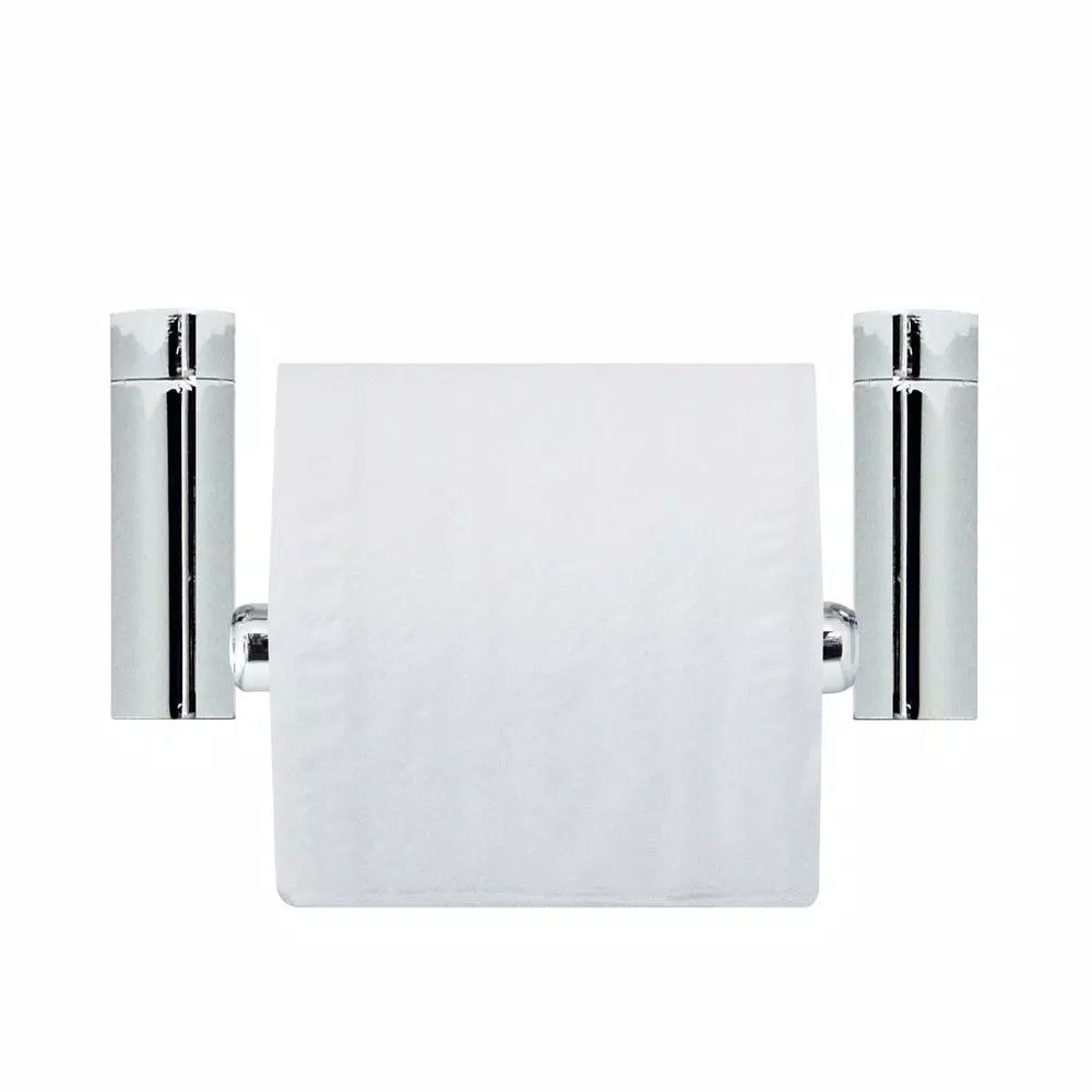MODONA Oval Toilet Paper Holder with Stainless Steel Roller in Polished Chrome
