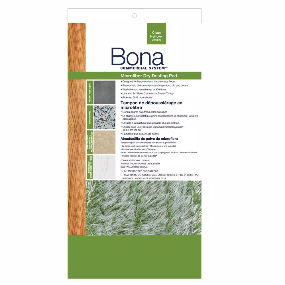 Bona Commercial System 24 in. Microfiber Dry Dust Mop Pad