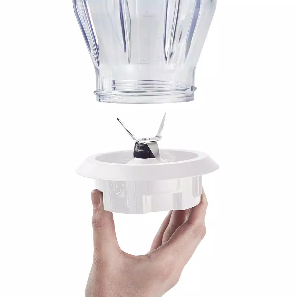 Braun PureMix 1000W Countertop Blender with 56 oz. Thermal Resistant Glass Jug, White and Stainless Steel