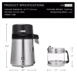 VIVOHOME 16-Cup Water Distiller Machine, 304 Stainless Steel Purifier with Carbon Filter thumbnail 6