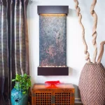 Water Wonders Large Nojoqui Falls Lightweight Slate Wall Fountain with Copper-Vein Trim and LED Lighting thumbnail 4