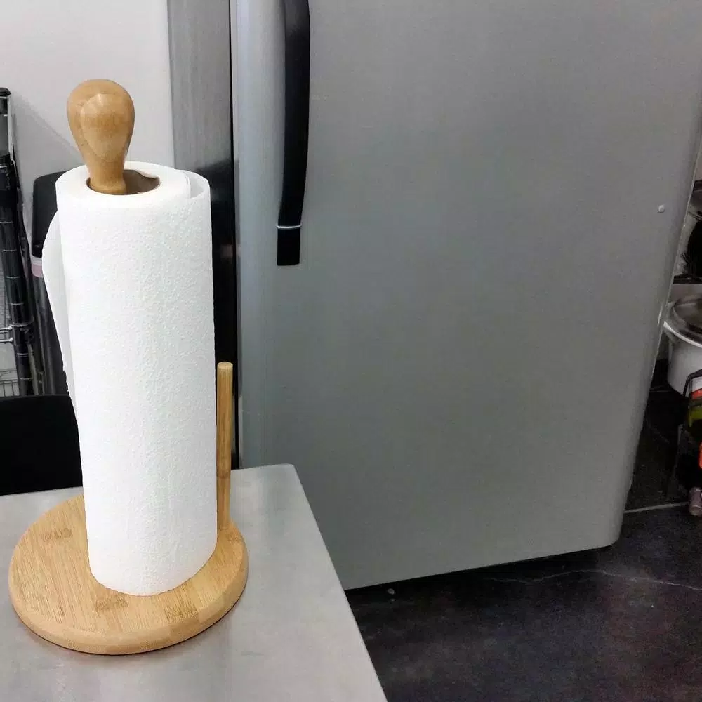 BergHOFF Natural Bamboo Paper Towel Holder - Rustic Countertop Kitchen Accessory