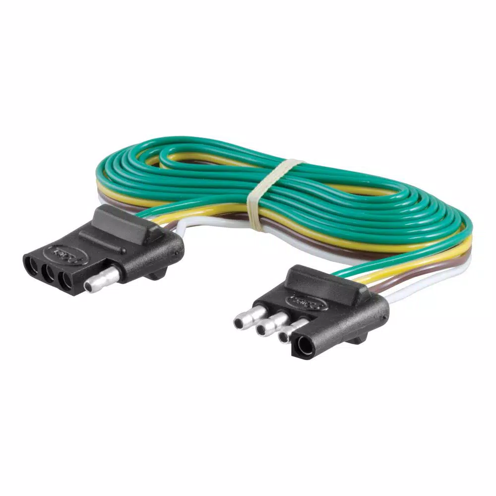 CURT 4-Way Flat Trailer Connector Plug & Socket with 72" Wires