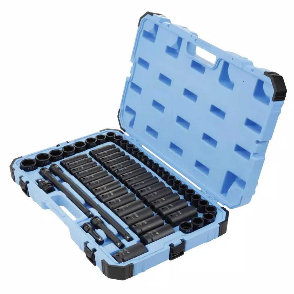 Capri Tools 61-Piece 1/2 in. Drive SAE/Metric Master Impact Socket Set with Extensions & Universal Joint