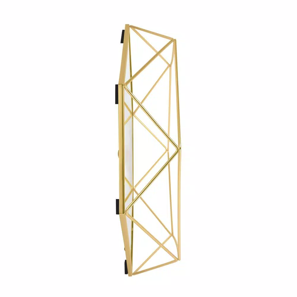 Umbra Prisma Wall Mirror, Clear Brass Metal Frame, Modern Accent Mirror