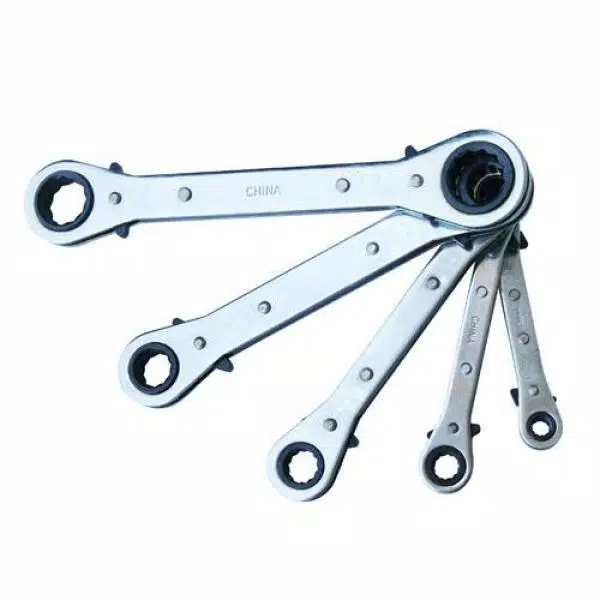 Apollo Metric Ratcheting Wrench Set, 5-Piece Heat Treated Chrome Plated Hand Tool Set