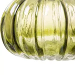 Glitzhome Set of 2 Green and Amber Crackle Glass Short Pumpkins, 4.72 in. Handmade Fall Decor thumbnail 4