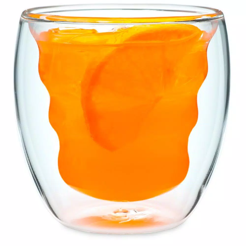 Ozeri Curva Artisan Series 8 oz. Double Wall Borosilicate Glass Tumblers, Set of 4