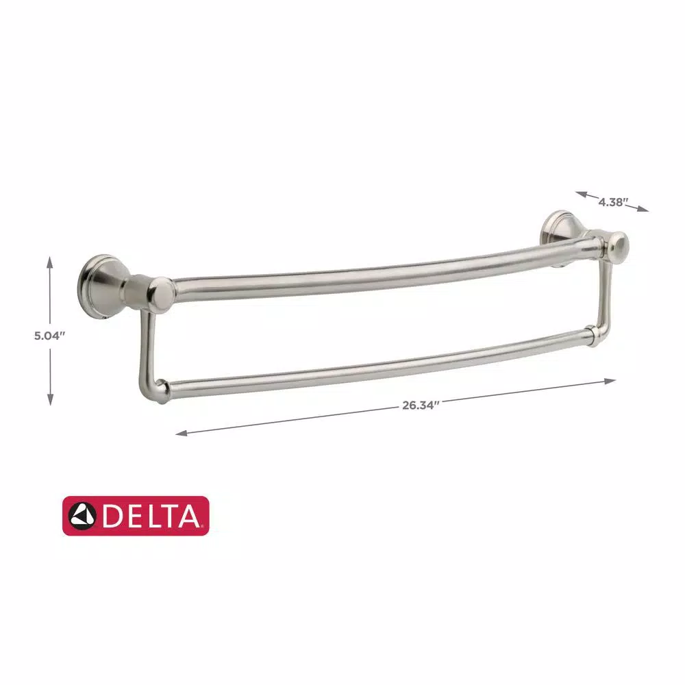 Delta Decor Assist Traditional 24 in. Towel Bar with Integrated Assist Bar, Stainless Steel