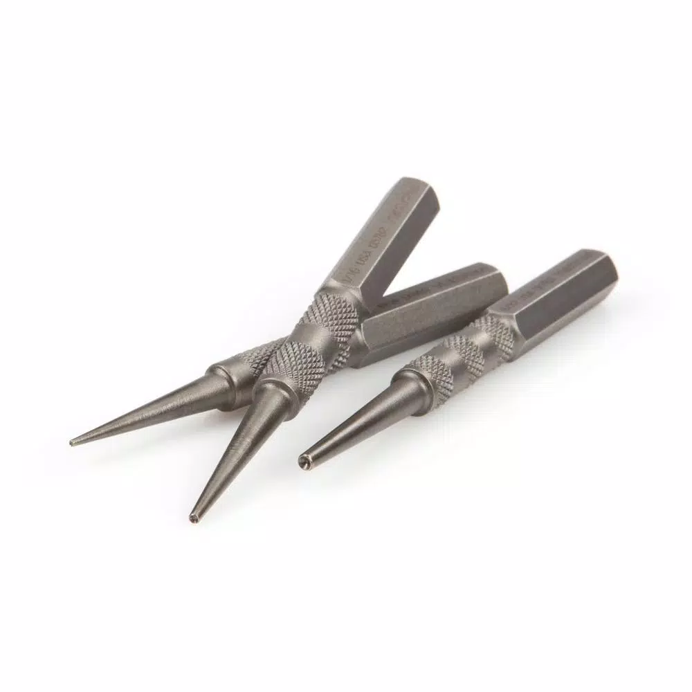 TEKTON 3-Piece Nail Set Kit, 1/32 in., 1/16 in., and 3/32 in. Sizes