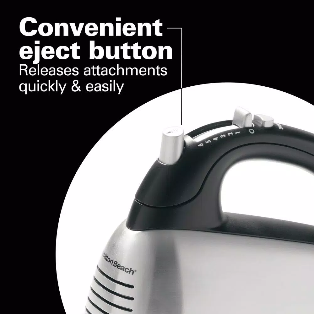 Hamilton Beach 6-Speed Hand Mixer with Brushed Stainless Steel Housing