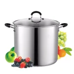 Cook N Home 12 Qt. Stainless Steel Stock Pot with Tempered Glass Lid thumbnail 3