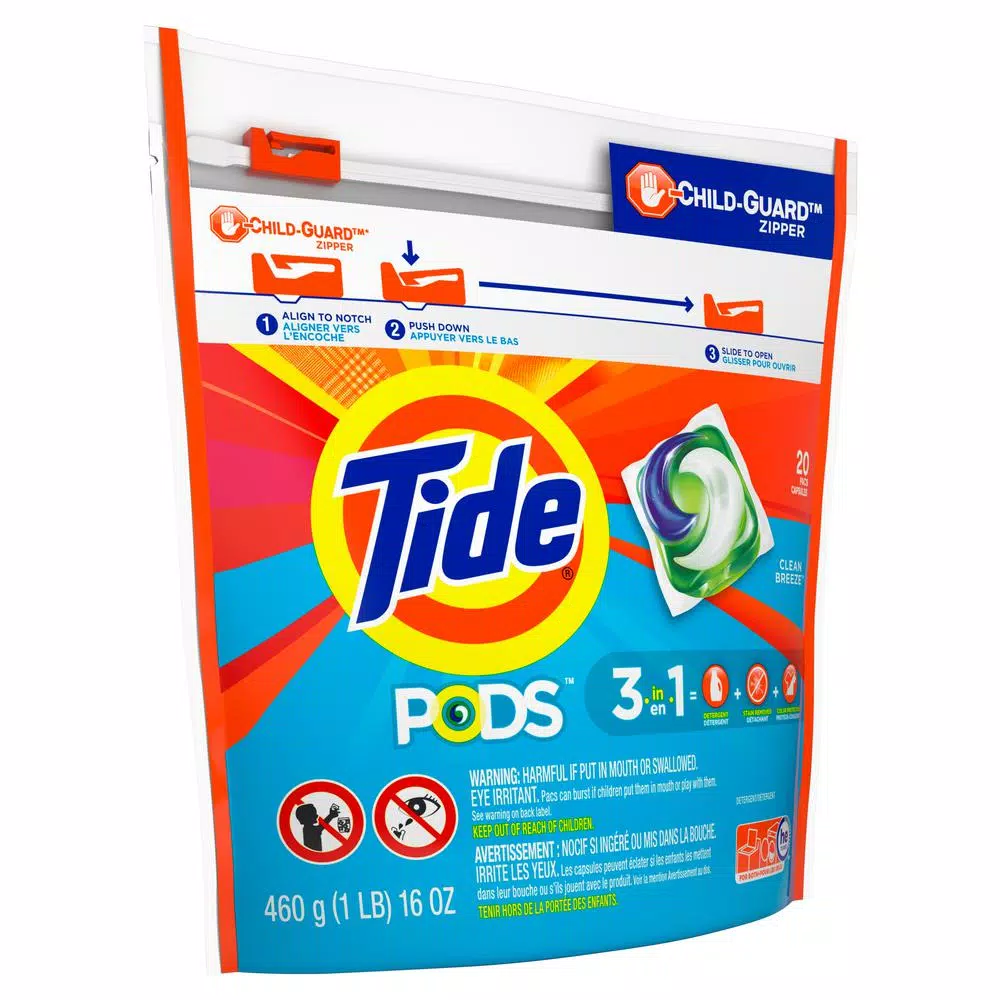 Tide PODS Laundry Detergent Pods, Clean Breeze Scent, 20-Count (6-Pack)