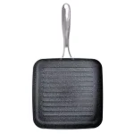GRANITESTONE 10.5 in. Aluminum Diamond Infused Non-Stick Granite Stone Grill Pan, Charcoal thumbnail 1