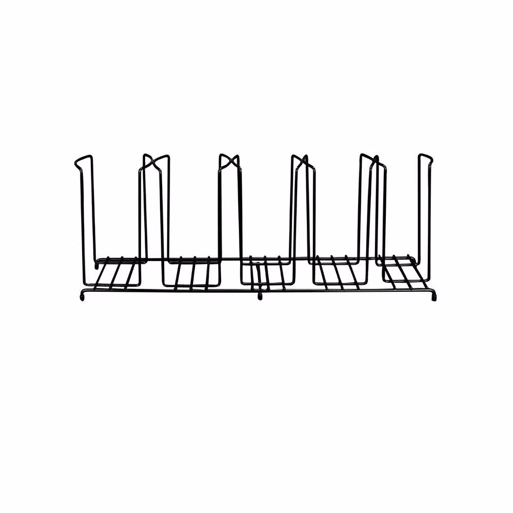 Unbranded Black 5-Section Wire Rack Cup and Lid Organizer for Catering and Restaurants