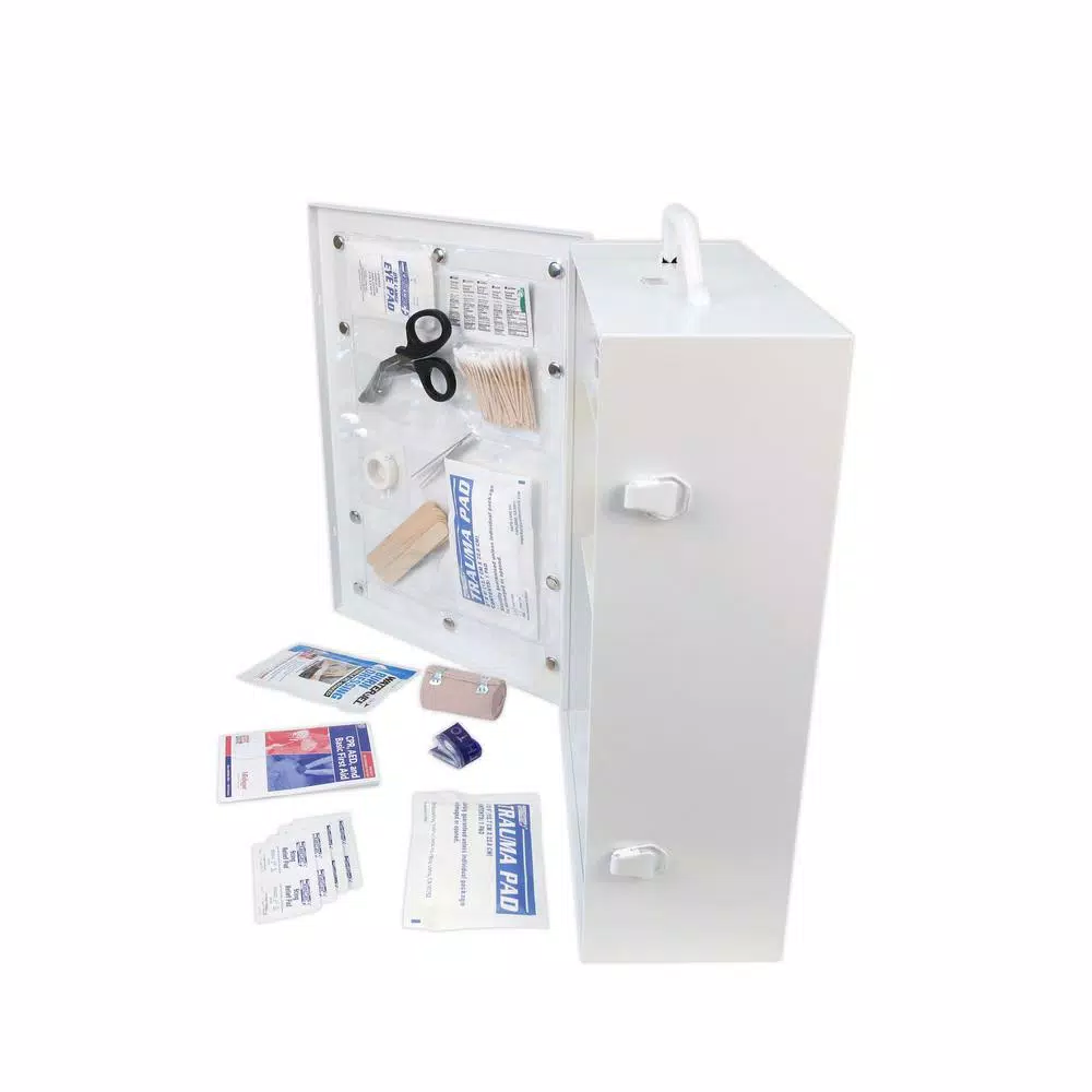 Rapid Care 1100-Piece 3-Shelf First Aid Cabinet - ANSI Class A+ OSHA Compliant