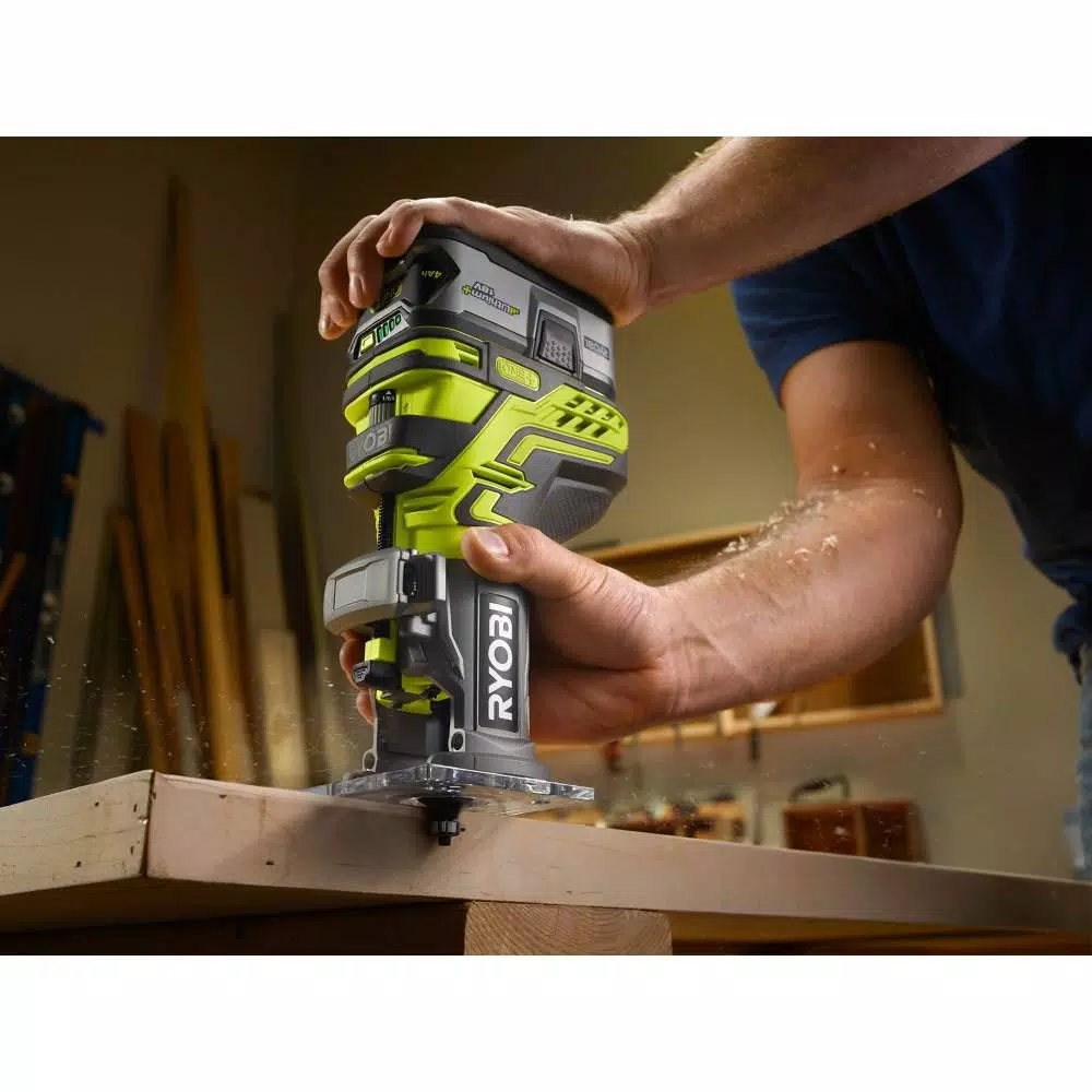 RYOBI 18V ONE+ Cordless Fixed Base Trim Router and 5 in. Random Orbit Sander Combo Kit (Tools Only)