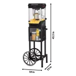Nostalgia 300W Black Nostalgia Popcorn Cart with 2.5 oz. Kettle and 5 Qt. Serving Bowl thumbnail 6
