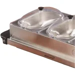 Brentwood Appliances BF-315 4.5 Qt. Stainless Steel 3-Pan Buffet Server and Warming Tray thumbnail 2