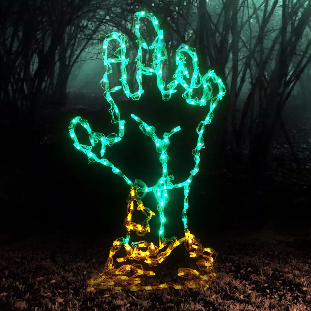 HOLIDYNAMICS HOLIDAY LIGHTING SOLUTIONS Holidynamics 36 in. LED Zombie Hand Halloween Yard Decoration