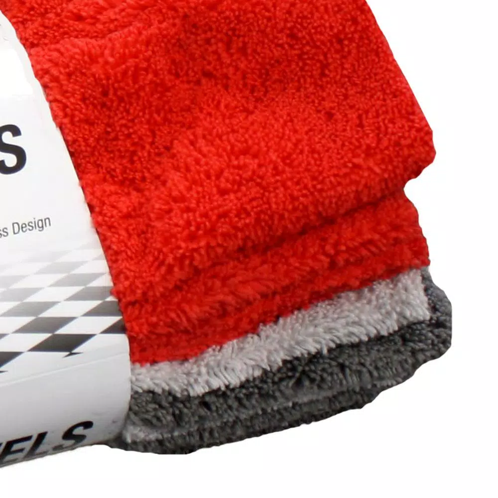 Barrett-Jackson All-Purpose Microfiber Detailing Towel Kit, 9-Pack (Red/Light Gray/Dark Gray)