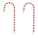 Haute Decor Candy Cane Stocking Holders (2-Pack) - Red and White Festive Mantel Decor thumbnail 1