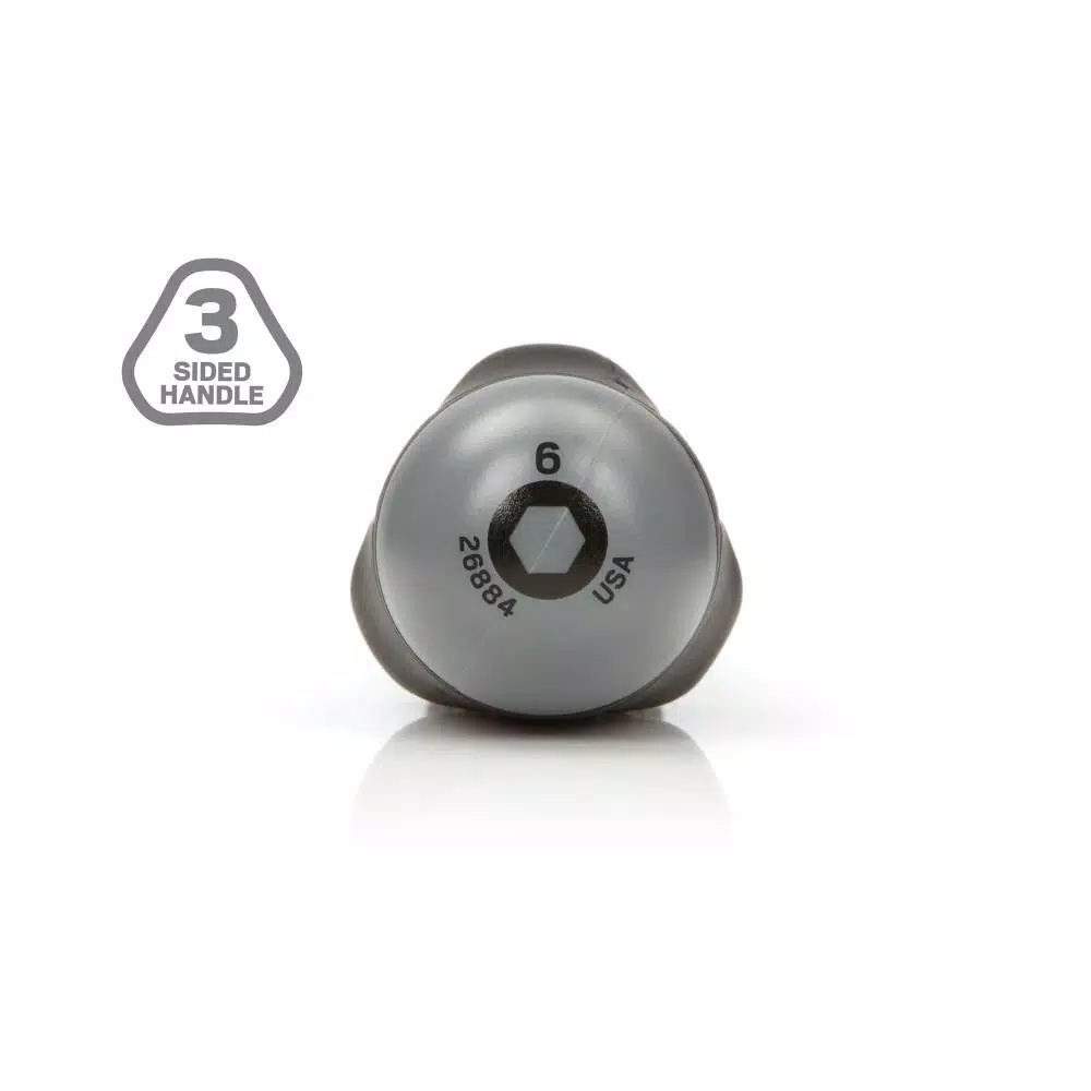 TEKTON 6 mm Nut Driver with Patented Three-Sided Handle
