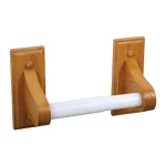 Design House Dalton Double Post Toilet Paper Holder in Honey Oak thumbnail 1