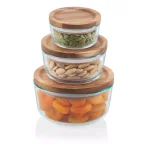 Pyrex Simply Store 6-Piece Pyrex Glass Food Storage Container Set with Acacia Wood Lids thumbnail 2