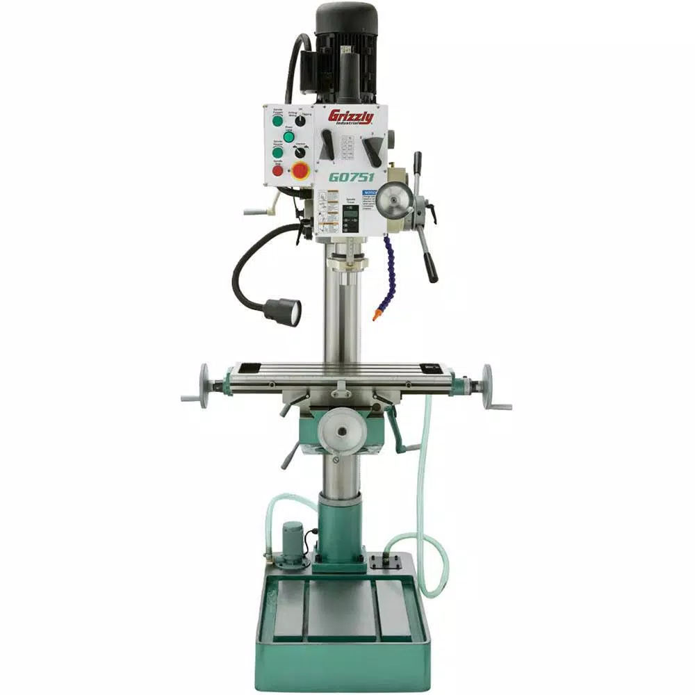 Grizzly Industrial Heavy-Duty Industrial Drill Press with 1-1/4 in. Chuck and 6-Speed Gear-Head Spindle
