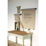 Unbranded 22 in. Farmhouse Note Roll Memo Board with 4 Brass Clips and Metal Frame thumbnail 1