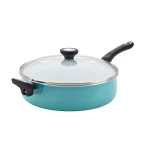 Farberware PURECOOK 5 Qt. Aluminum Ceramic Nonstick Saute Pan with Glass Lid, Aqua thumbnail 6