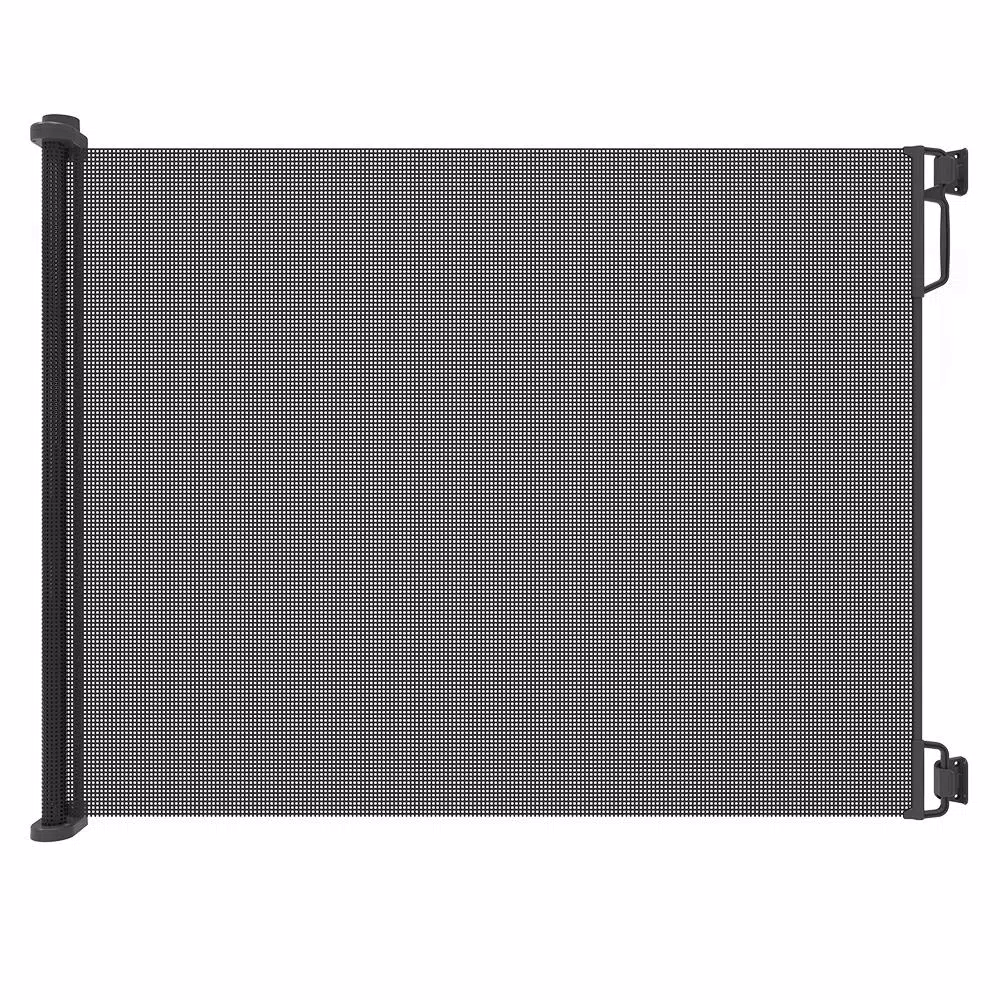 Perma Child Safety Extra-Tall and Extra-Wide Outdoor Retractable Gate, 41 in. H x 71 in. W, Black