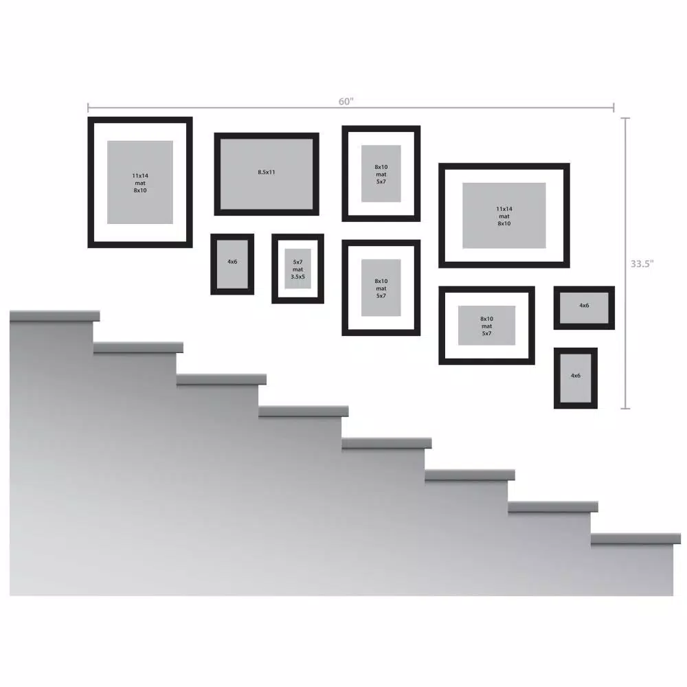 DesignOvation Gallery 8.5 x 11 in. Rustic Brown Wood Document Picture Frame Set, 4-Pack