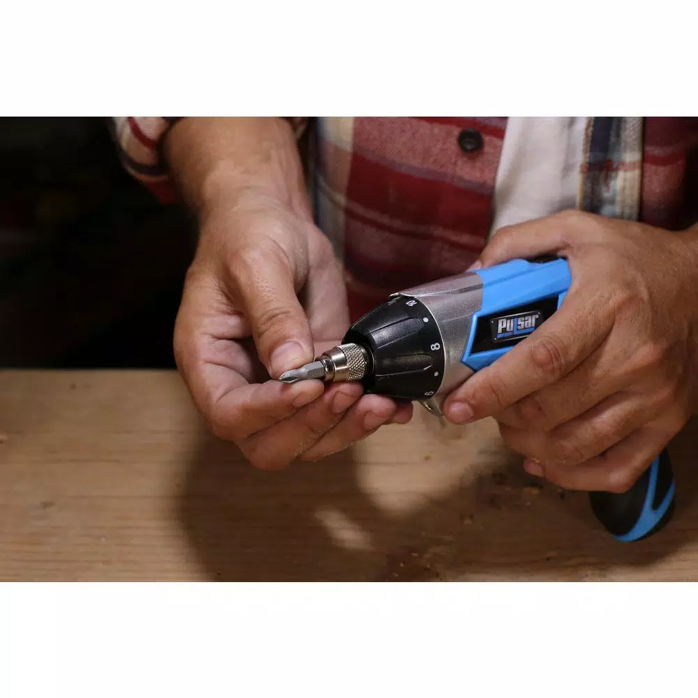 Pulsar PT28136 3.6V Cordless Electric Screwdriver with 1/4 in. Hex Chuck and LED Spotlight