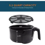 Maximatic Elite Gourmet 5.3 Qt. Digital Air Fryer, 1350W Oil-Free Multi-Cooker, Black thumbnail 4