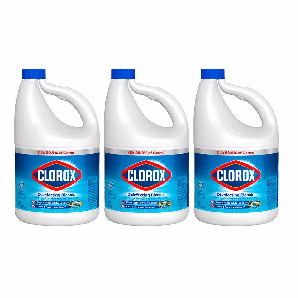 Clorox Disinfecting Bleach Regular Concentrated Liquid, 121 oz (Pack of 3)