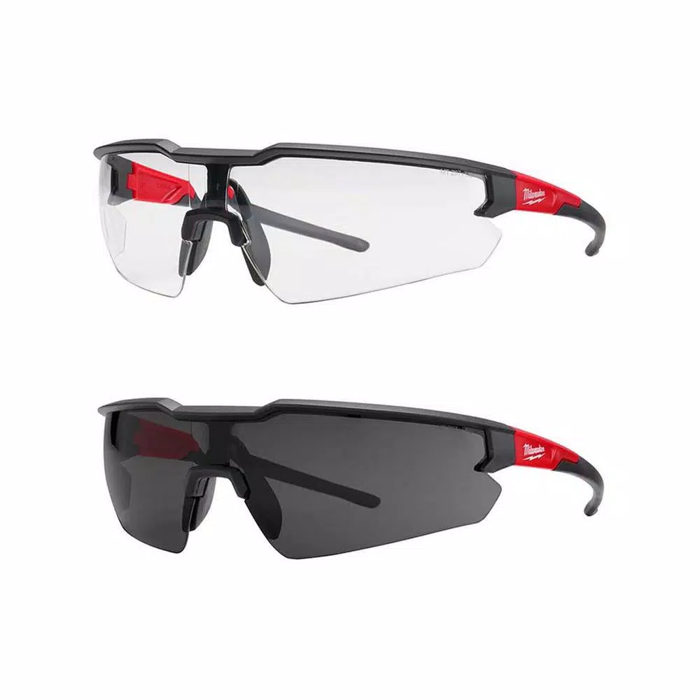 Milwaukee Safety Glasses with Clear and Tinted Lenses, 2-Pack