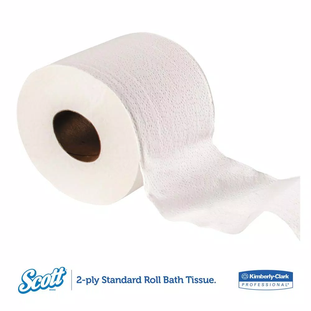 Kimberly-Clark PROFESSIONAL Scott Standard 2-Ply Bath Tissue, 80 Rolls, White