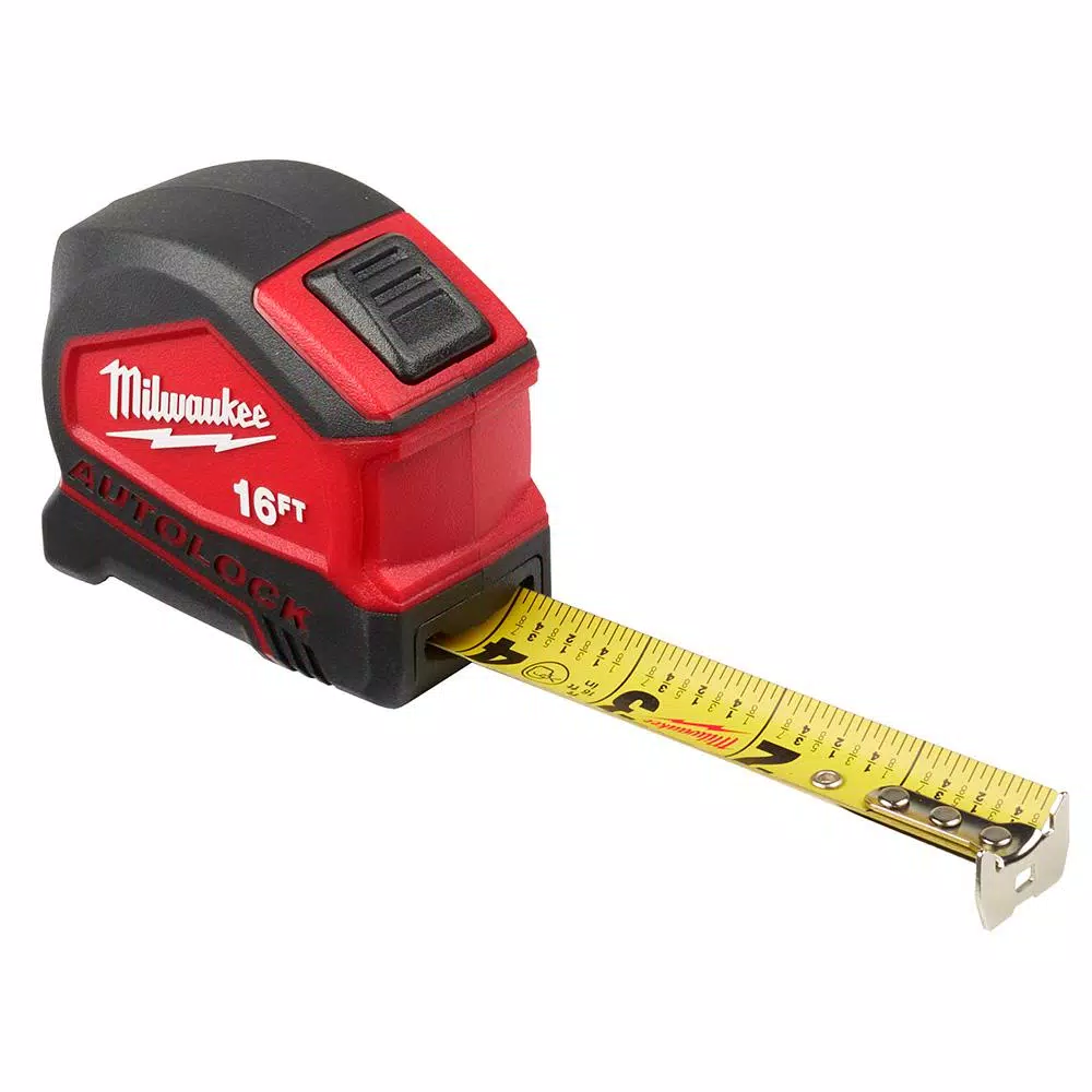 Milwaukee 16 ft. Compact Auto-Lock Tape Measure with Nylon Blade Protection