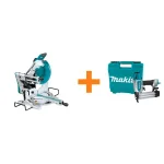 Makita 12 in. Dual-Bevel Sliding Compound Miter Saw with Laser & Bonus 18-Gauge Brad Nailer thumbnail 1