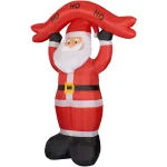 Fraser Hill Farm 10 ft. Santa Claus Inflatable with HO HO HO Sign and White Lights thumbnail 6