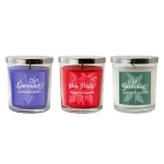 LUMABASE Floral Collection Scented Candles Set of 3 - Gardenia, Rose Petals, and Lavender - 10 oz Glass Jars thumbnail 1