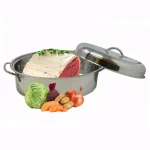 LavoHome Professional Stainless Steel Oval Roaster Set with Induction Lid and Wire Rack, 9.5 Qt thumbnail 3