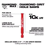 Milwaukee Diamond MAX Hole Saw Set, 2-Piece, 1/4 in. Hex Shank for Tile, Stone, and Glass thumbnail 4