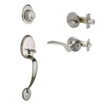 Copper Creek Mid Century Modern Satin Stainless Lever Door Handleset, Right-Hand Scandinavian Trim thumbnail 1