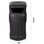 Alpine Industries 16 Gal. Black Commercial Trash Can with Dome Ashtray Lid thumbnail 2