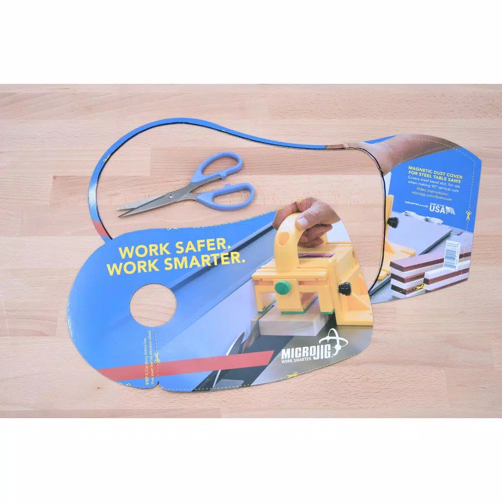 Microjig Magnetic Dust Cover for Steel Cabinet Table Saws - Bevel Slot Seal