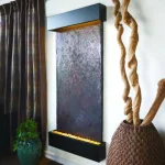 Water Wonders Grande Nojoqui Falls Lightweight Slate Wall Fountain with Black Onyx Trim thumbnail 3